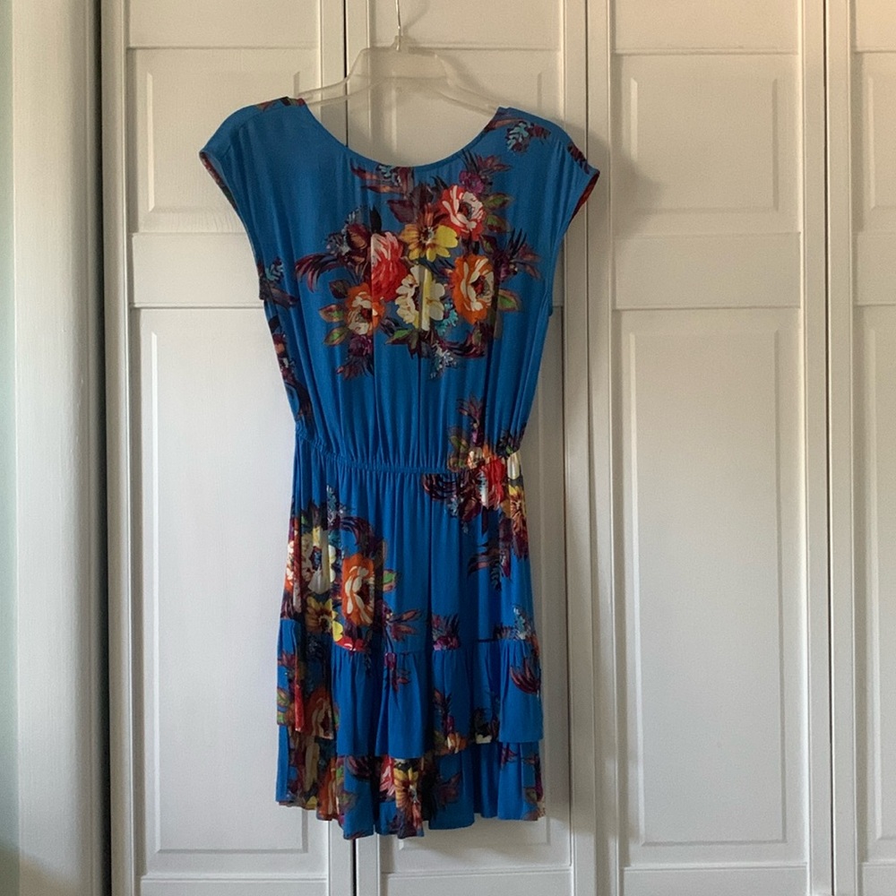Anthropologie blue floral dress